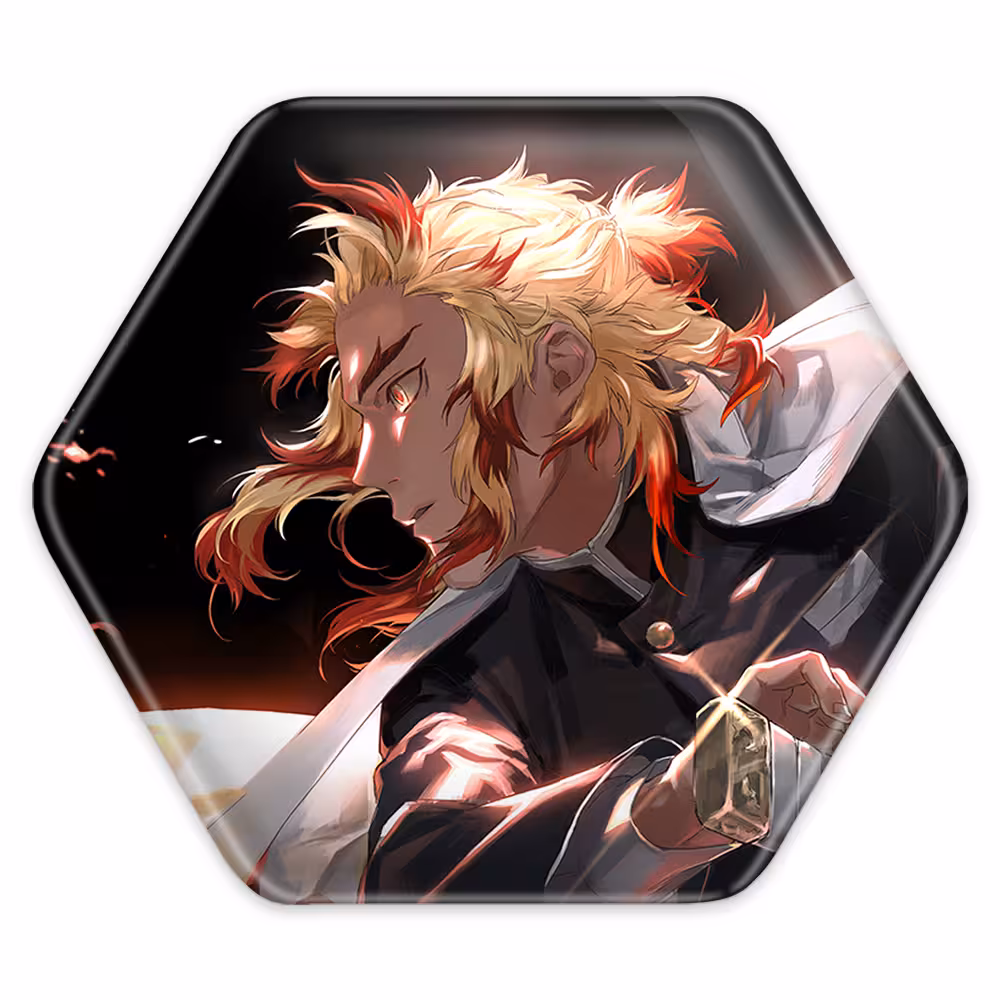 پیکسل خندالو طرح رنگوکو کیوجیرو انیمه شیطان کش مدل شش ضلعی کد 11454