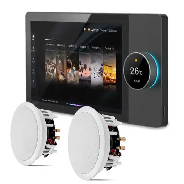 تاچ پنل مرکزی هوشمند کنترل پنل آمپلی فایر دیواری 6 اینچ هاب زیگبی tuya zigbee با خروجی دو اسپیکر خانه هوشمند سازی