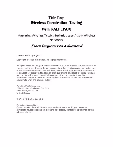 خرید و دانلود نسخه کامل کتاب Wireless Penetration Testing with Kali Linux
