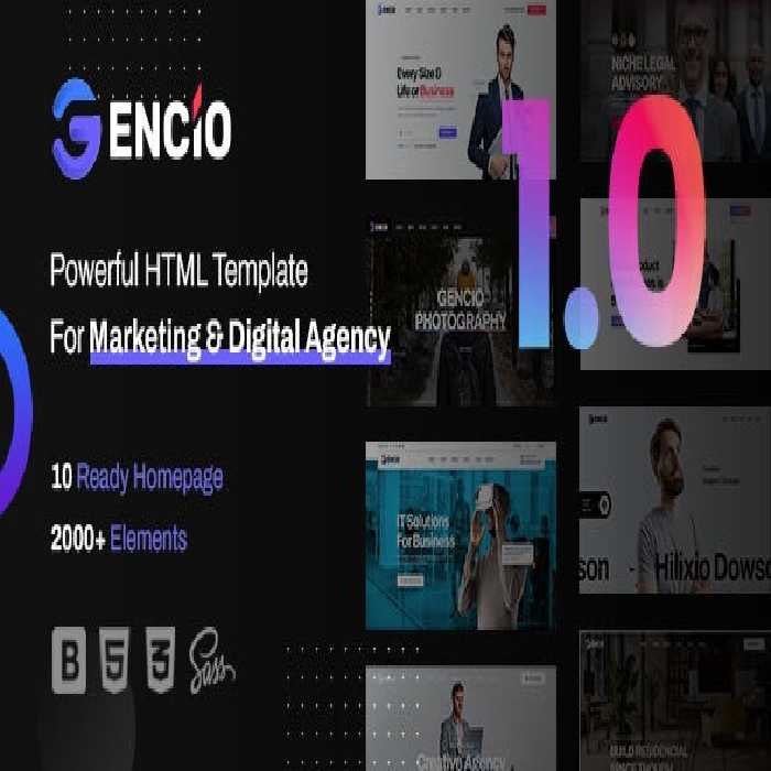 دانلود Gencio قالب اچ تی ام ال بازاریابی شرکتی