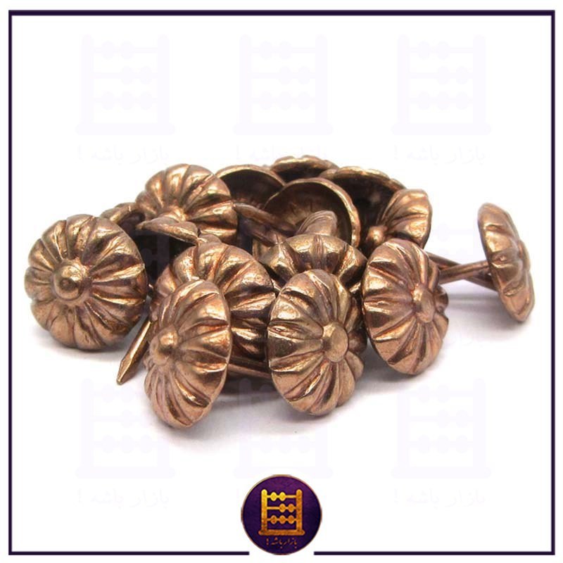 گل میخ طرح آنتیک رنگ زردقلم بسته 10 عددی