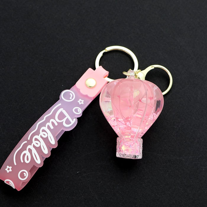 سرکلیدی شیشه ای آویز کیف آکواریومی بالن صورتی 33854