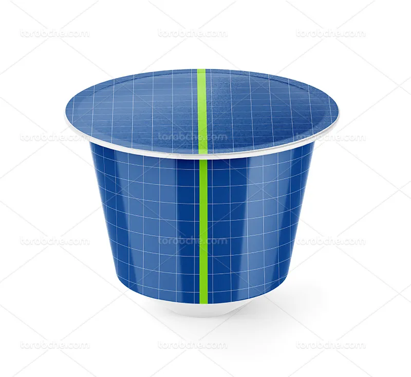 موکاپ بسته بندی ماست کوچک لایه باز | گرافیک با طعم تربچه