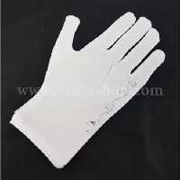 دستکش سفید نگین دار