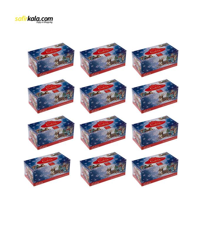 دستمال کاغذی 100 برگ گلریز مدل بابانوئل بسته 12 عددی