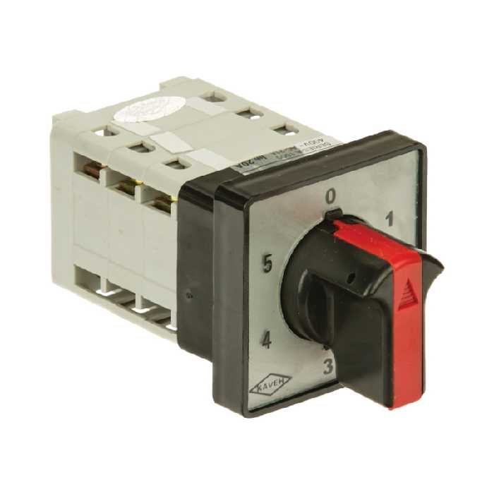 کلید سلکتوری 63 آمپر سه فاز پنج حالته با صفر الکترو کاوه کد CMO35
