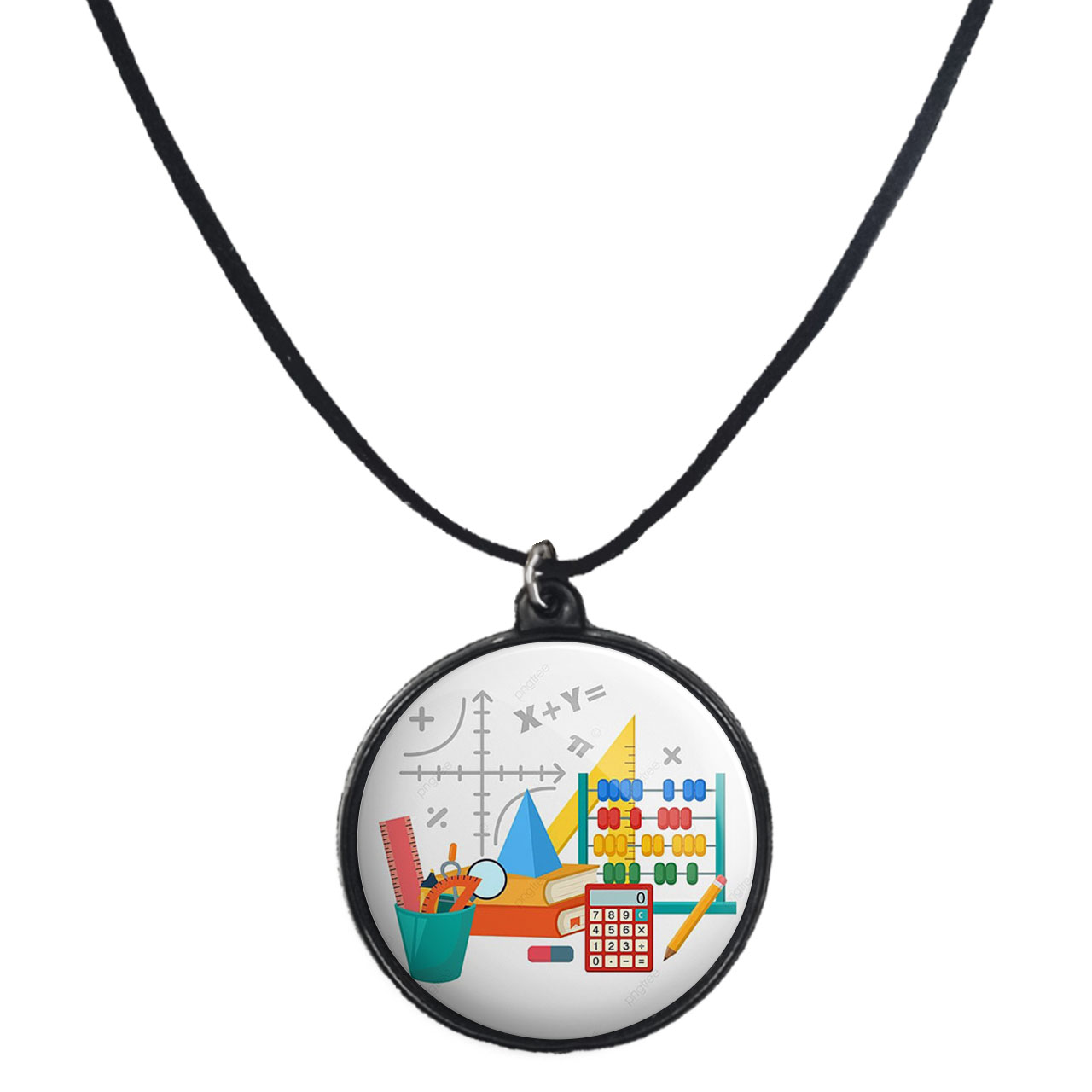 گردنبند پرمانه طرح ریاضی کد pmb.30622مدل دو طرفه