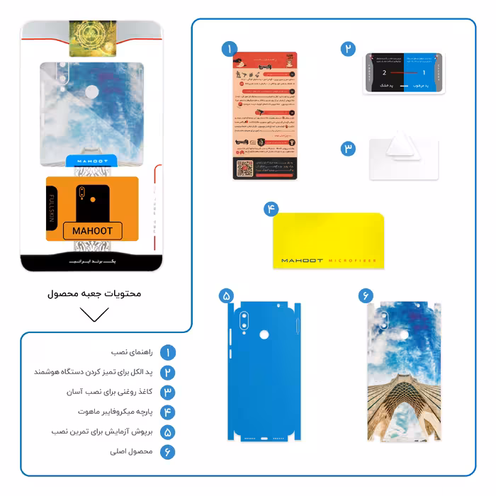 برچسب پوششی ماهوت مدل AZADI-Tower-FullSkin مناسب برای گوشی موبایل جی پلاس Q10