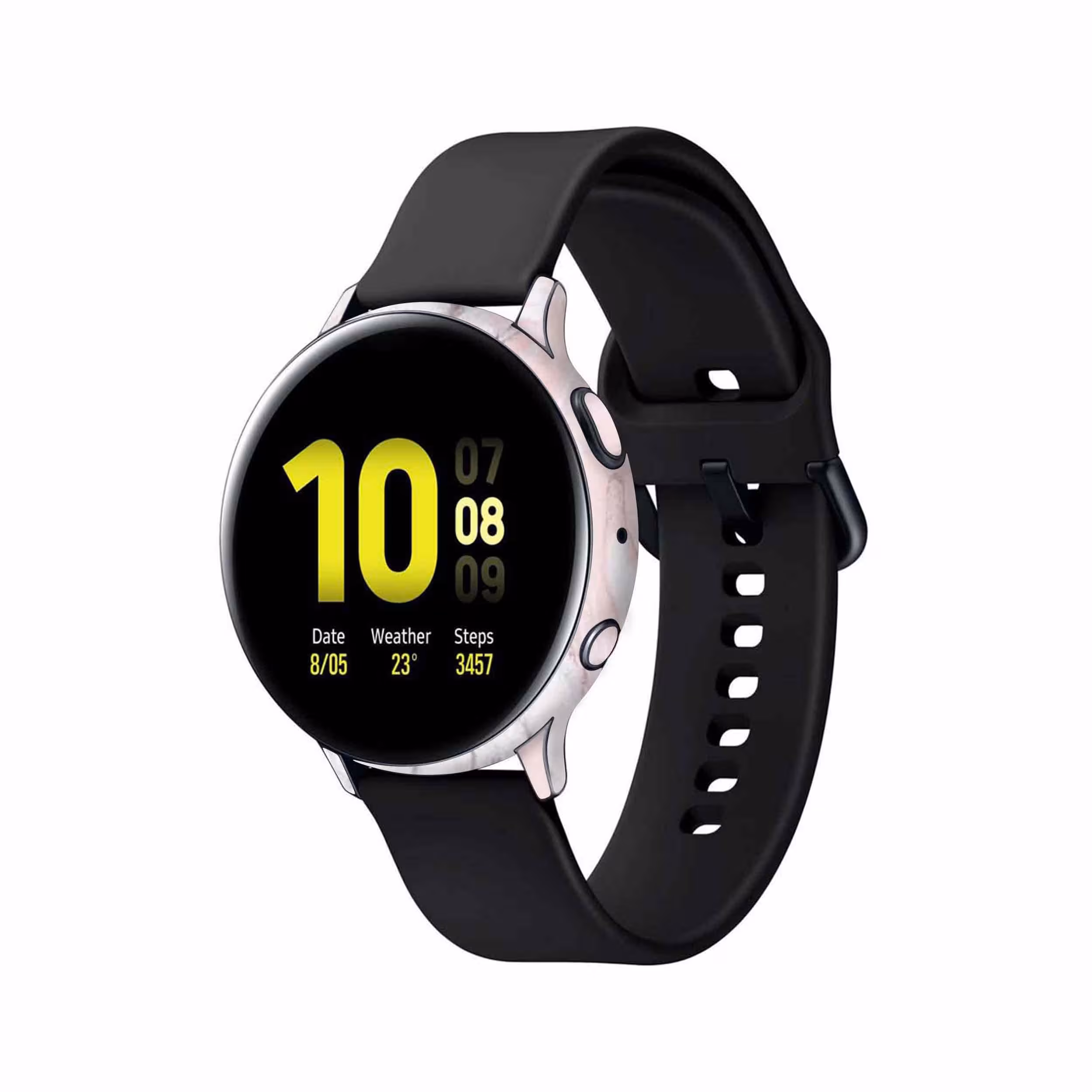برچسب ماهوت طرح Blanco-Pink-Marble مناسب برای ساعت هوشمند سامسونگ Galaxy Watch Active 2 44mm