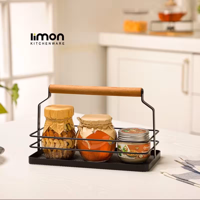 استند مستطیل فلزی دسته چوبی لیمون 2320