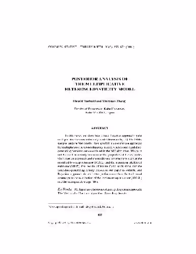 خرید و دانلود نسخه کامل کتاب Posterior analysis of the multiplicative heteroscedasticity model