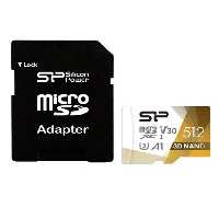 کارت حافظه microSDXC سیلیکون پاور مدل XC CL10 U3 Superior Pro UHS-I V30 A1 4K UHD W/1 100/80 به همراه آداپتور ظرفیت 512 گیگابایت
