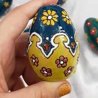 تخم مرغ سفالی میناکاری 2 زمینه