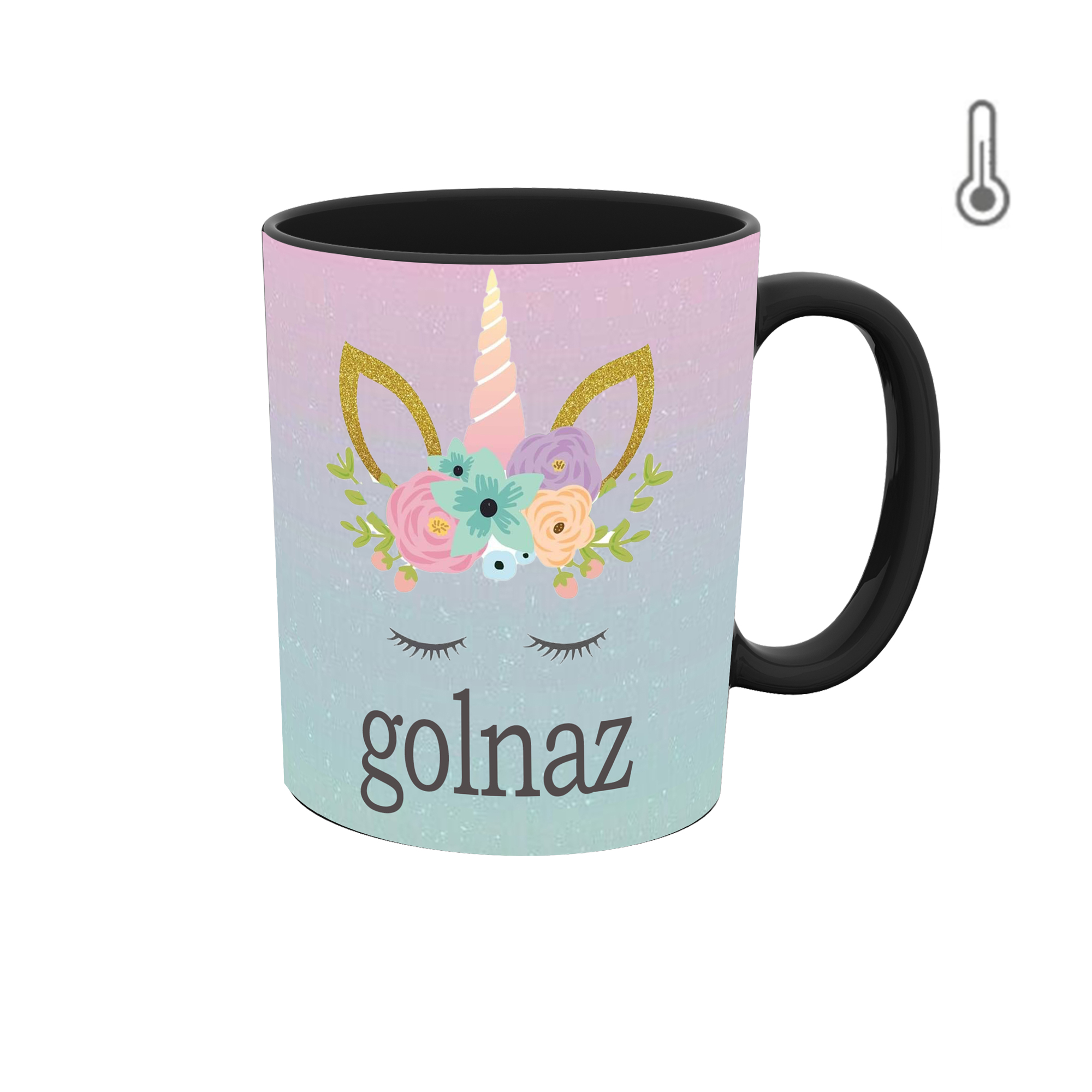 ماگ حرارتی طرح گلناز مدل unicorn یونیکورن