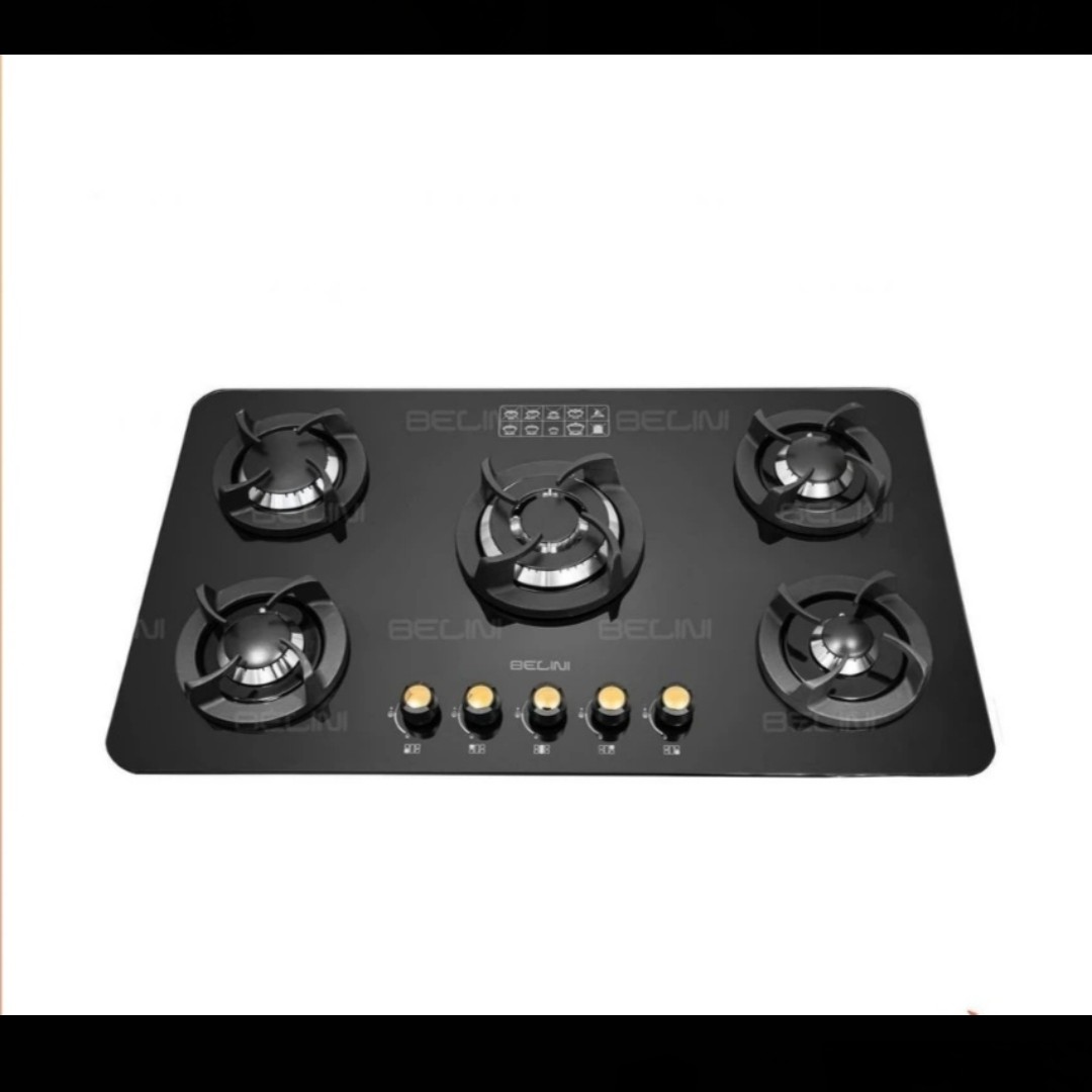 گاز صفحه ای بلینی 5 شعله شیشه مشکی مدل cc8j4 طرح قارچی(ارسال به صورت پس کرایه)زیبا و با کیفیت