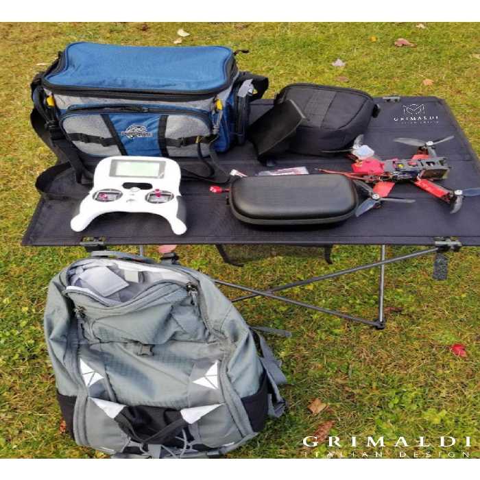 میز کمپ مشکی سیاه کمپینگ Camping And Picnic Table پارچه مدل گسترده 73Cm X 55Cm X48 Illustrated GRİMALDİ