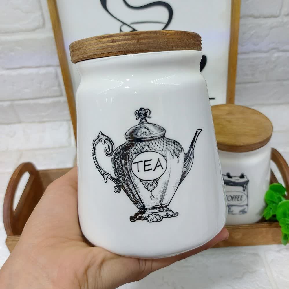 بانکه سرامیکی تپل درب چوب پاسماوری