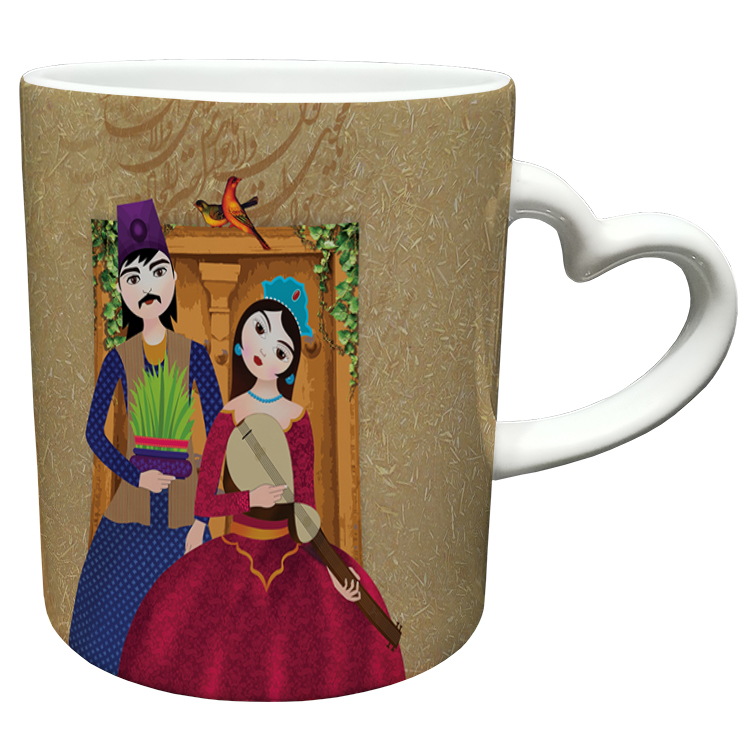 ماگ مدل دسته قلبی طرح عید نوروز کد 40