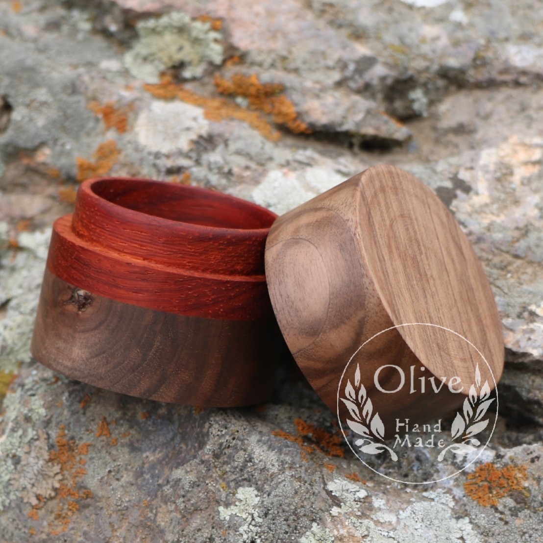 جعبه حلقه چوبی (جعبه انگشتر) 