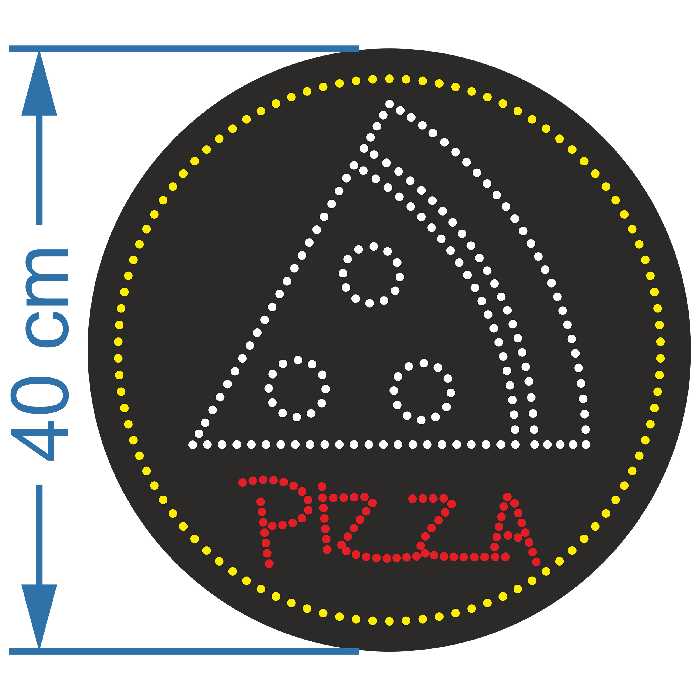 تابلو ال ای دی آیاز طرح پیتزا کد 344