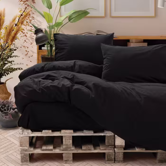 سرویس روتختی کاتن باکس مدل Neat  Siyah دو نفره 4 تکه