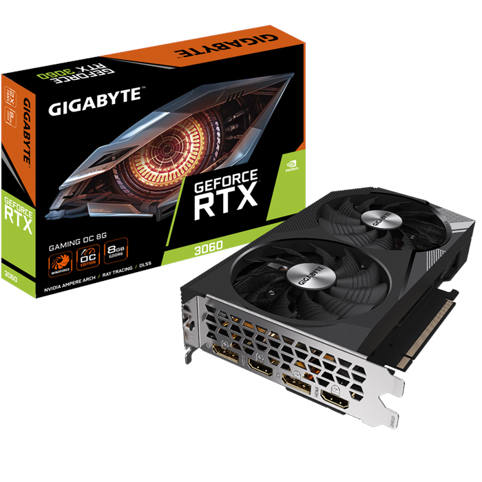 کارت گرافیک گیگابایت GeForce RTX 3060 Gaming OC 8G