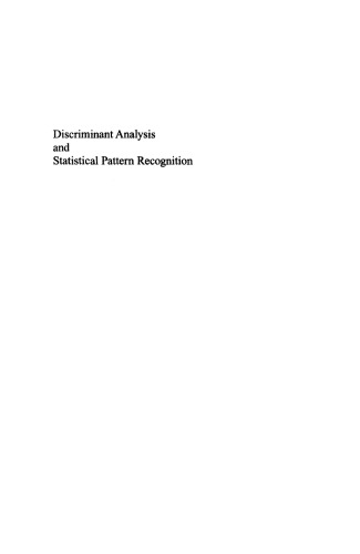 خرید و دانلود نسخه کامل کتاب Discriminant Analysis and Statistical Pattern Recognition