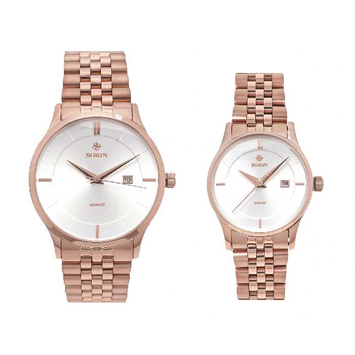 ست ساعت مچی عقربه ای زنانه و مردانه سورین مدل GL1015B-SR03S