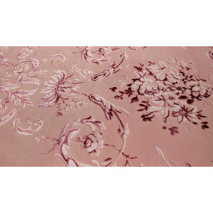 فرش ماشینی زمرد مشهد کد DI00 زمینه صورتی