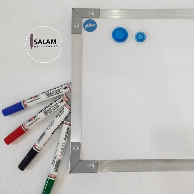 تخته وایتبرد مغناطیسی قاب پهن سلام سایز  90*120