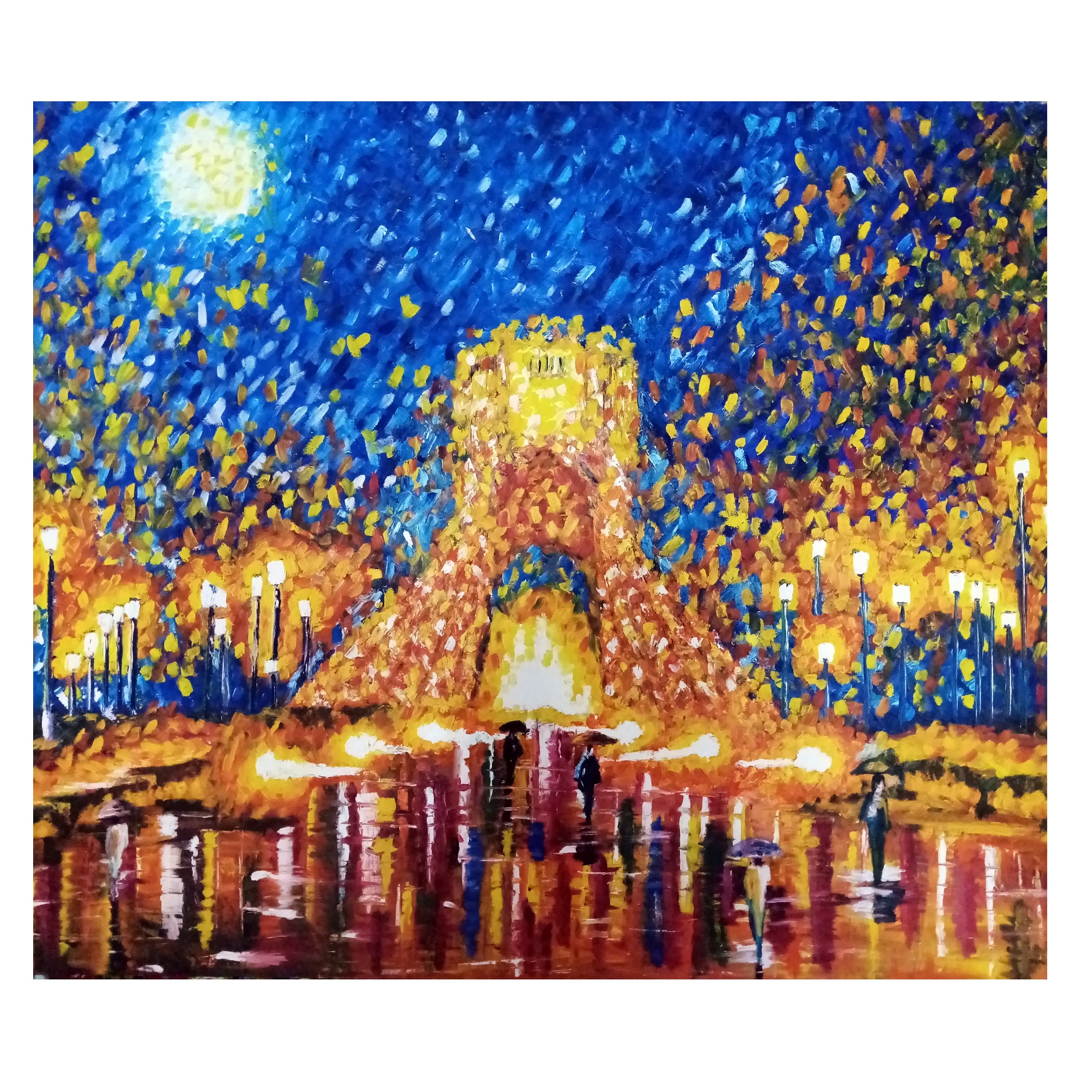 تابلو نقاشی رنگ روغن مدل برج آزادی کد 1015