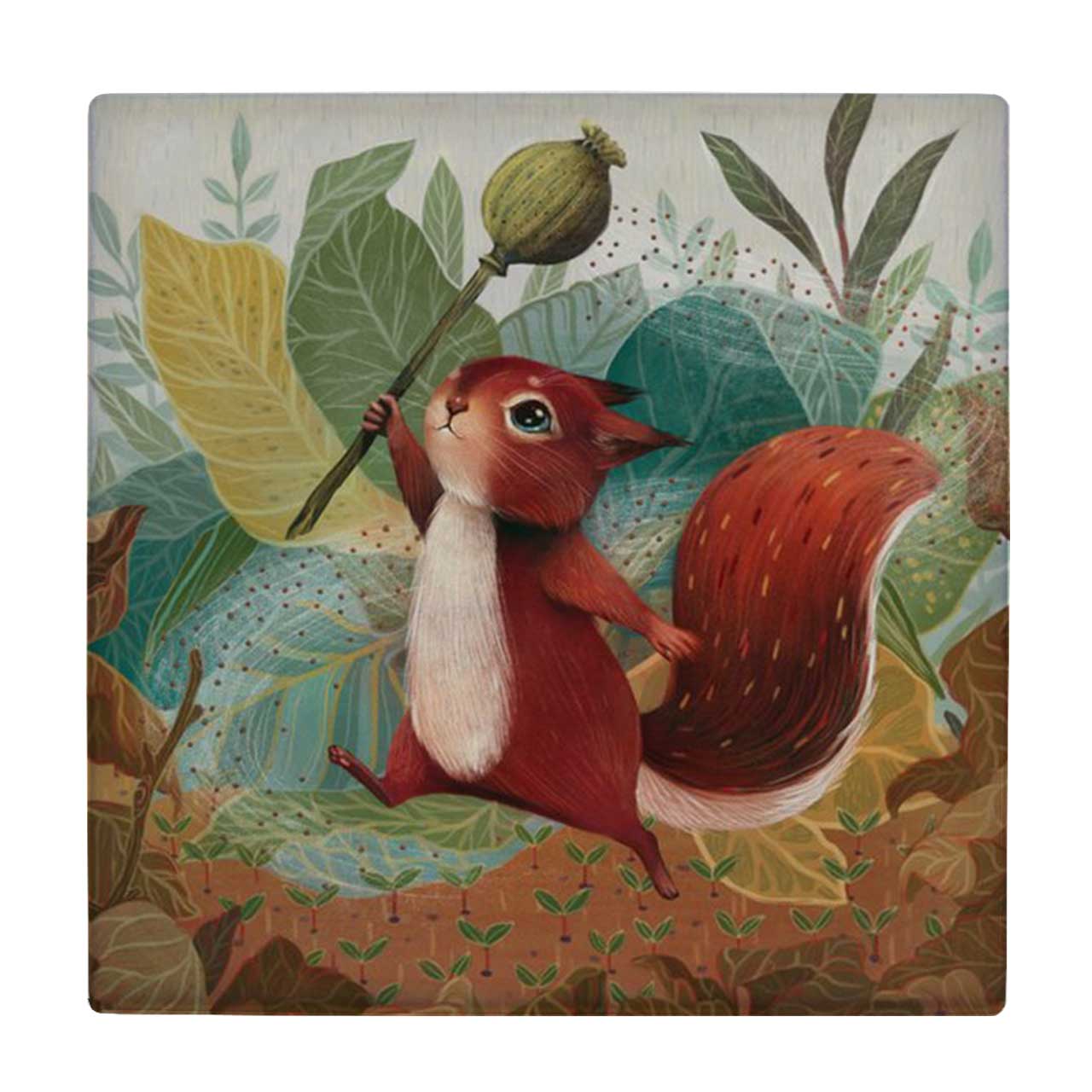  کاشی کارنیلا طرح نقاشی سنجاب کد wkk1550