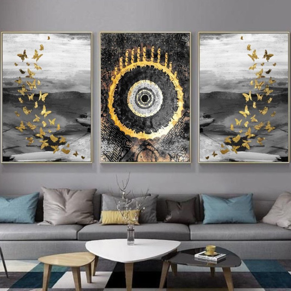 تابلو دکوراتیو طرح چشم زخم 3 تیکه 