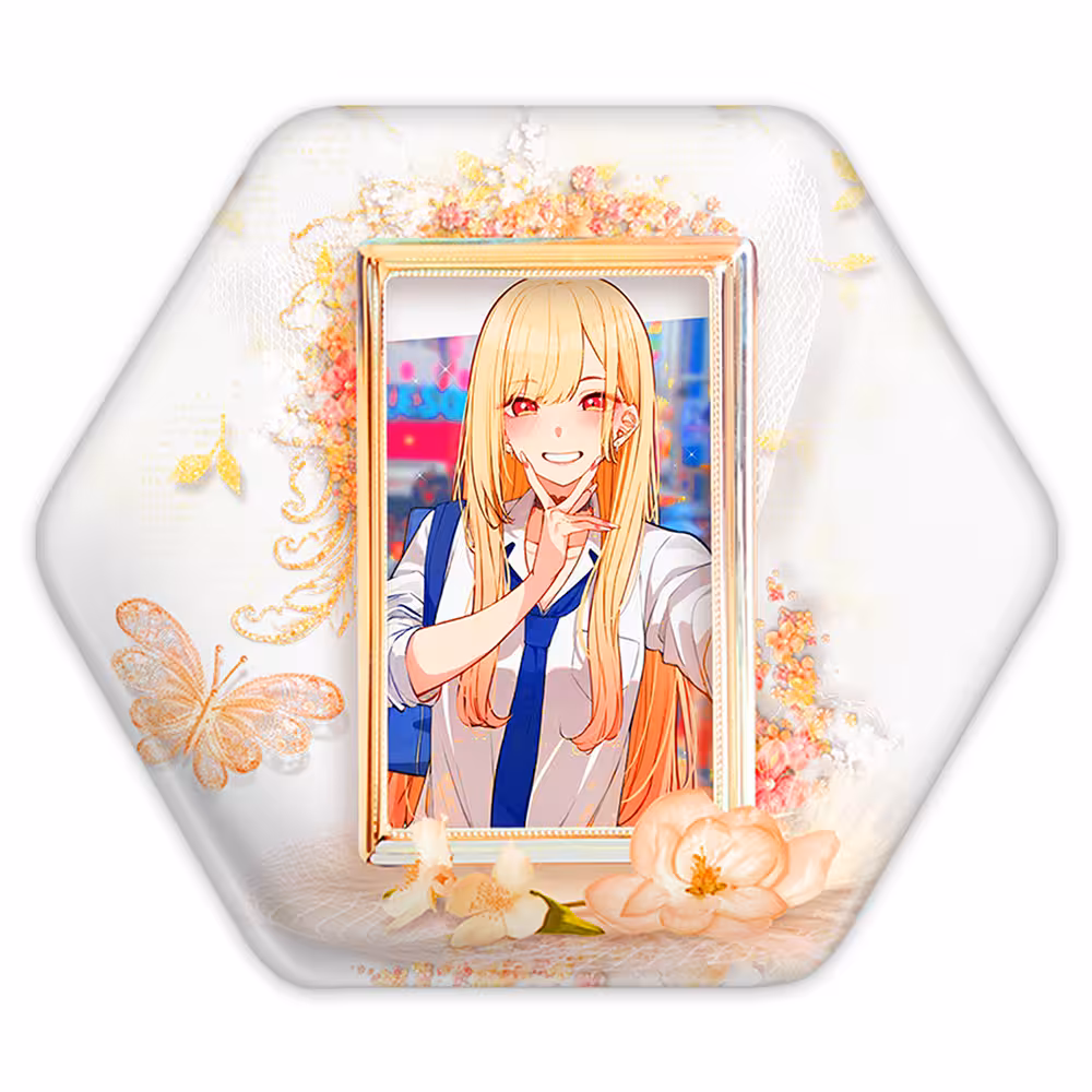 پیکسل خندالو طرح مارین کیتاگاوا انیمه دارلینگ در فرنکس مدل شش ضلعی کد 12905