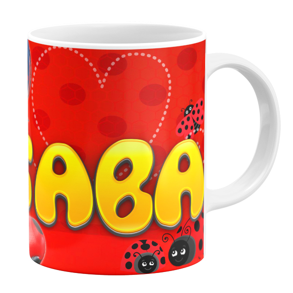 ماگ طرح دختر کفشدوزکی مدل صبا