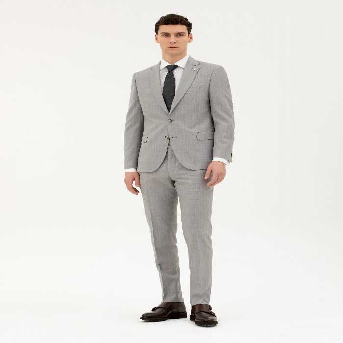 کت و شلوار مردانه خاکستری پیرکاردین - فروشگاه لباس شهرمون