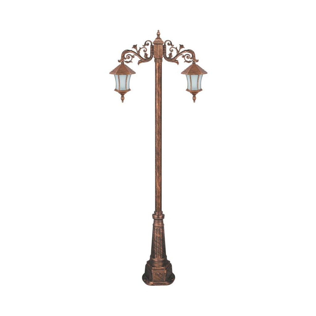 چراغ دوشاخه حیاطی و پارکی تکشیدفام مدل ویکتوریا کمرباریک کد 91215-15-8224