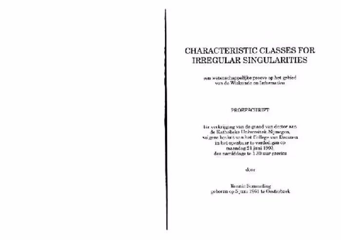 خرید و دانلود نسخه کامل کتاب Characteristic classes for irregular singularities in diff. algebra (phd thesis 1993)