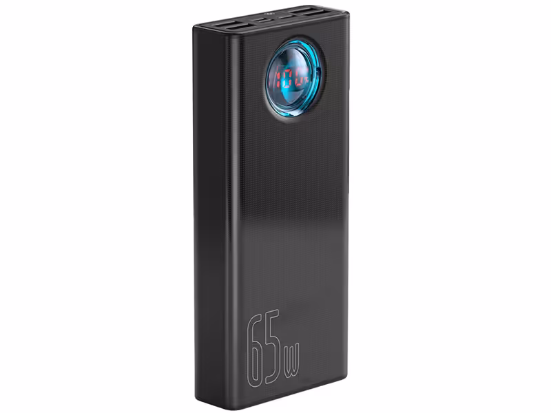 پاور بانک سوپر شارژ 30000 میلی آمپر بیسوس مدل Amblight Digital Display Quick Charge 65W PPLG-A01