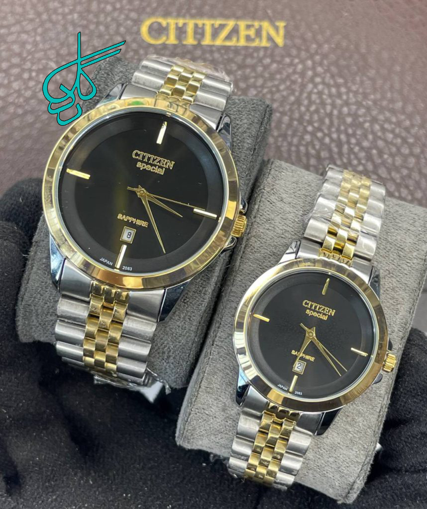 خرید ست ساعت زنانه و مردانه سیتیزن اسپشیال کیفیت عالی رنگ ثابت موتور ژاپن کد 2115973 - ردگل