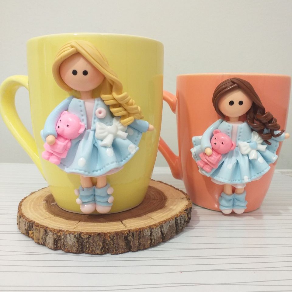 ماگ سرامیکی .عروسک خمیری