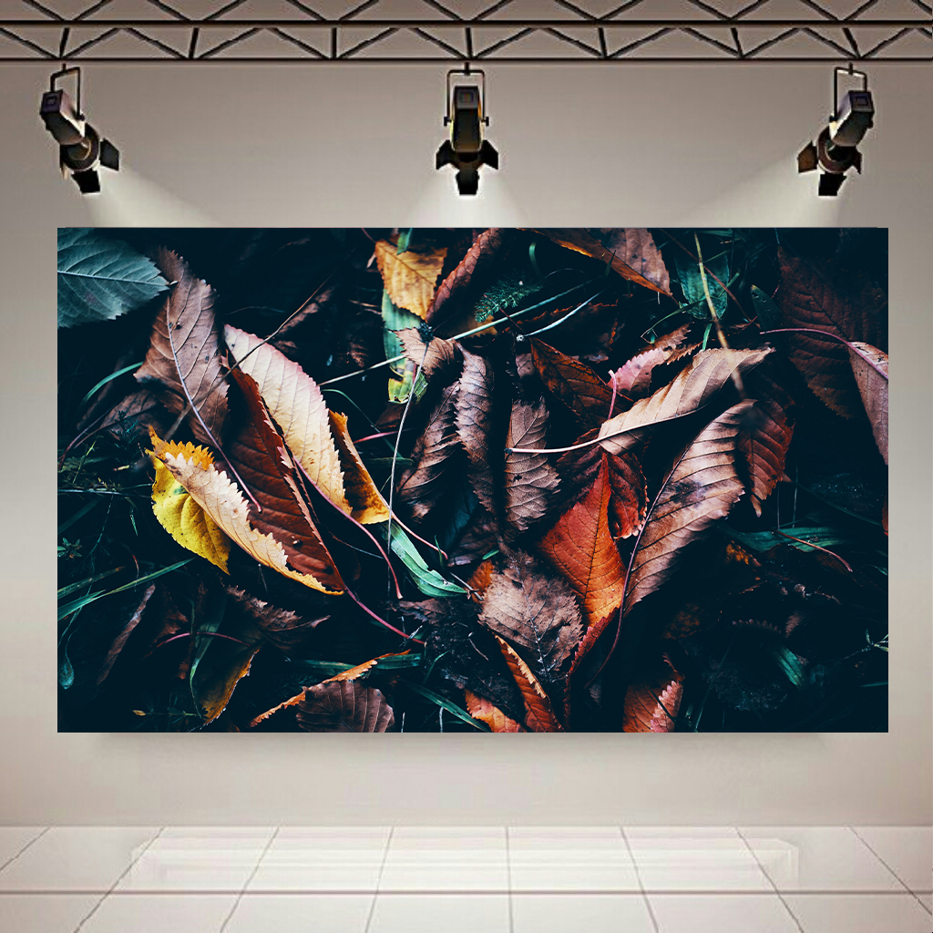 تابلو بوم طرح برگ های پاییزی کد AR2855