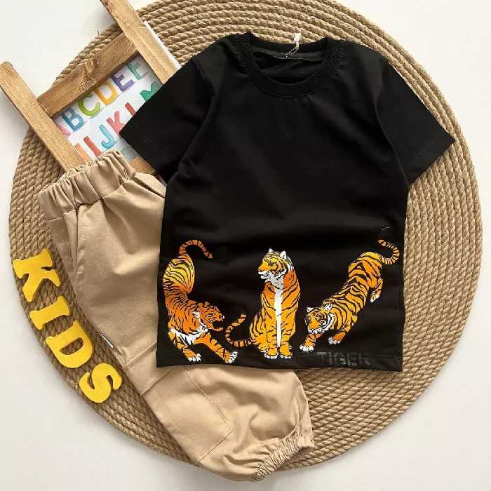 تیشرت شلوارک ترند ببری سایز45 تا60 کیفیت عالی طرح اسپرت