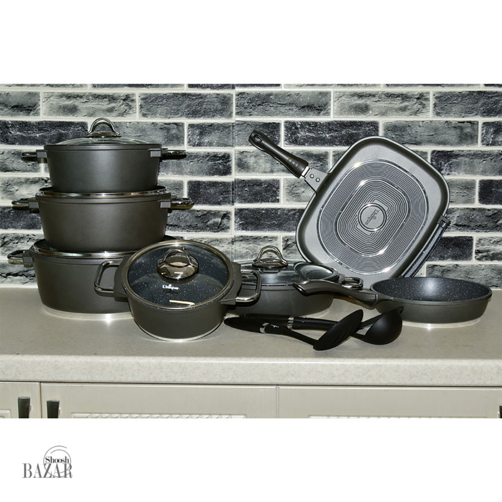 سرویس قابلمه 16 پارچه مونیخ طوسی یونیک کد 7648