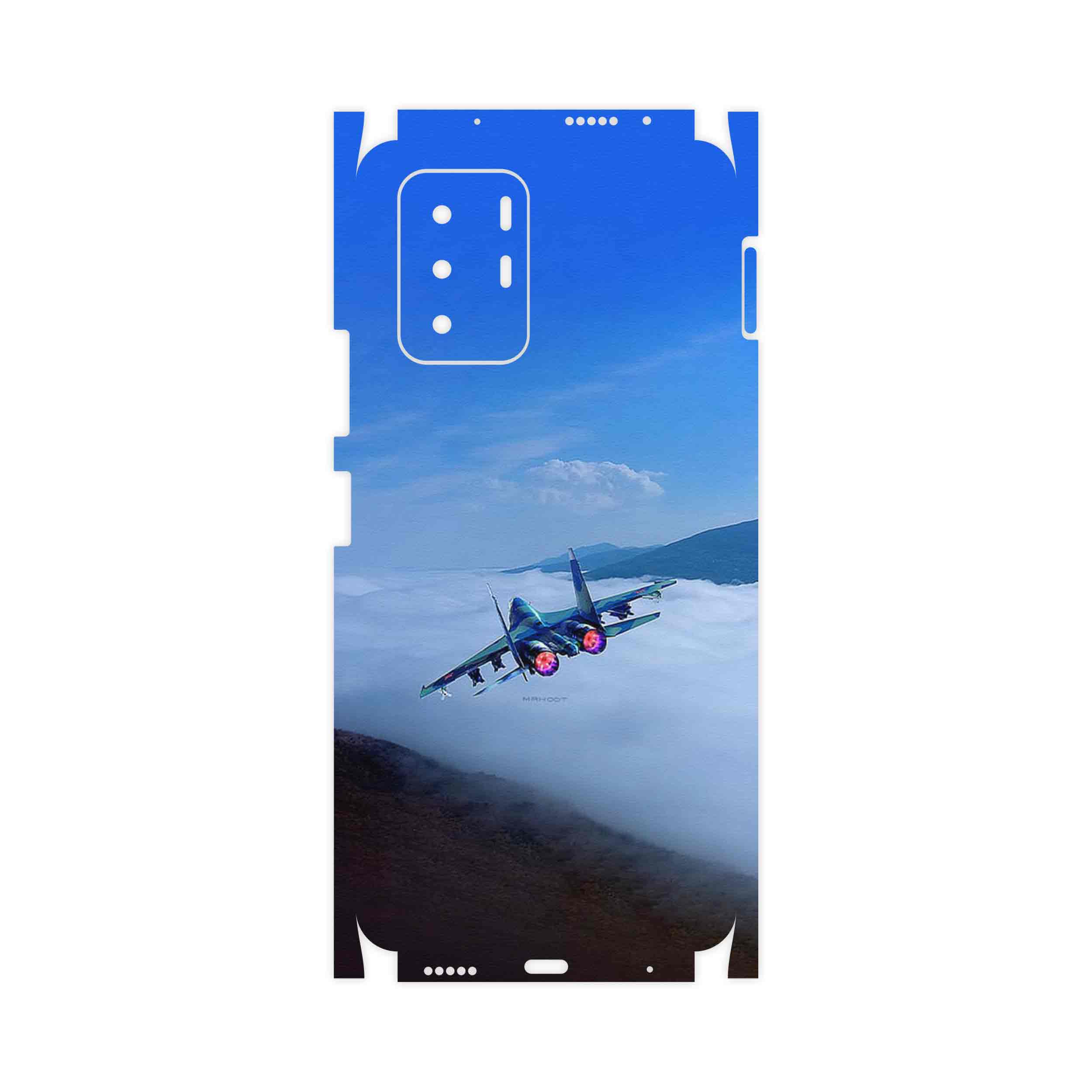 برچسب پوششی ماهوت مدل Fighter plane Su27-FullSkin مناسب برای گوشی موبایل شیائومی Redmi Note 10 Pro (China)