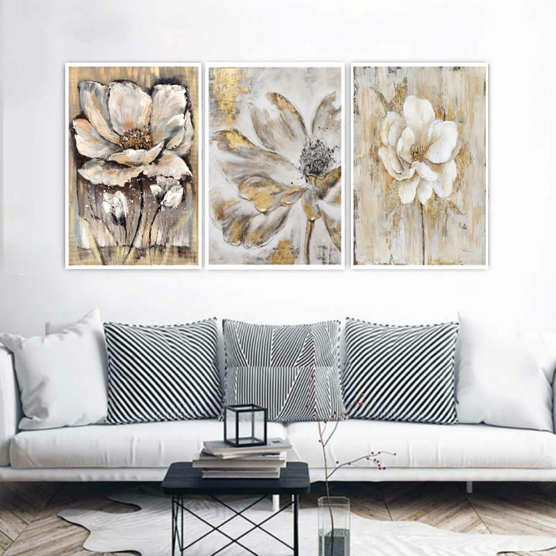 تابلو مدل گل مجموعه سه عددی | دنیای قاب