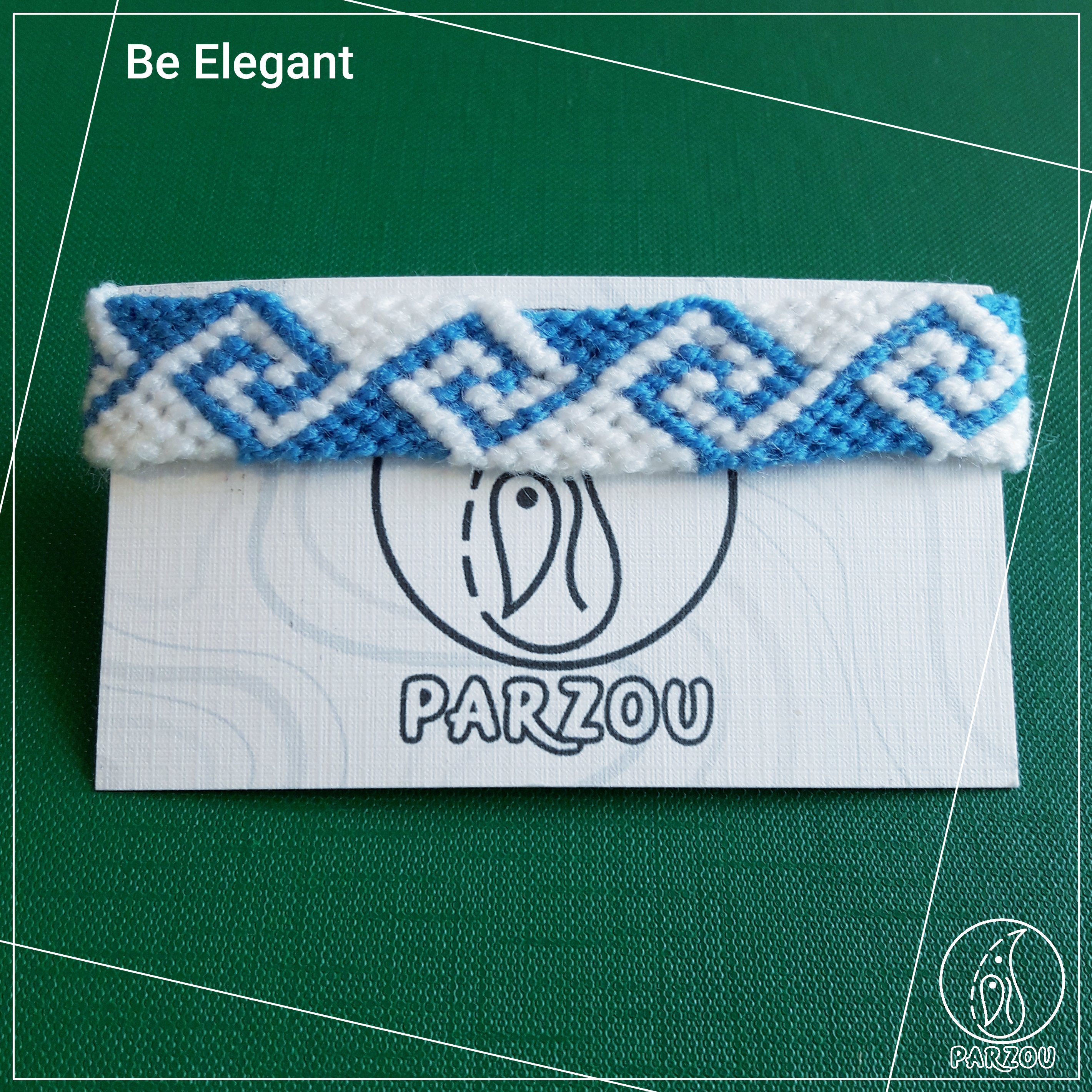 دستبند دوستی دو رنگ آبی و سفید