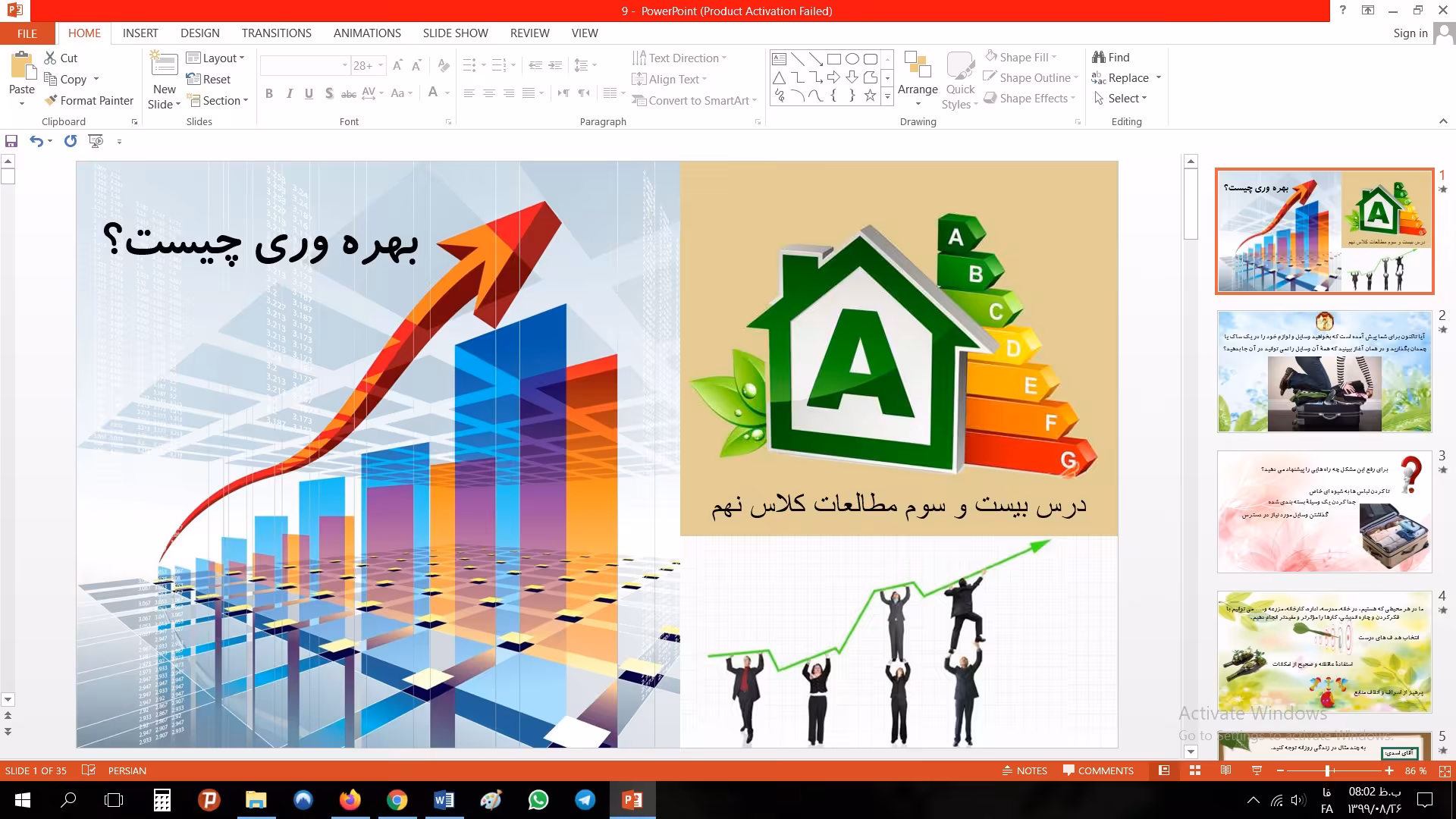 پاورپوینت درس بیست و سوم مطالعات مقطع نهم بهره وری چیست؟