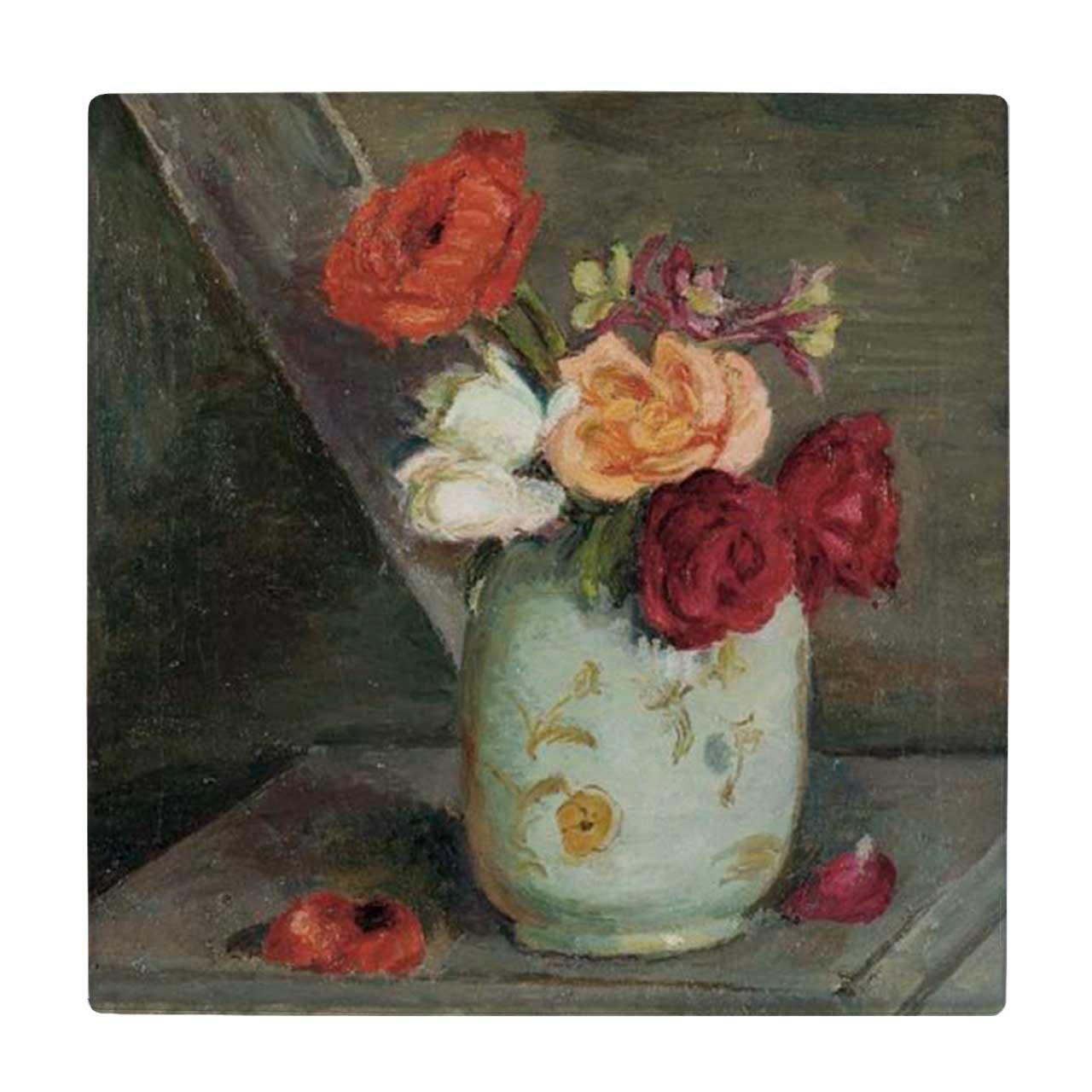  کاشی طرح نقاشی گلدان سفالی کد wk12045