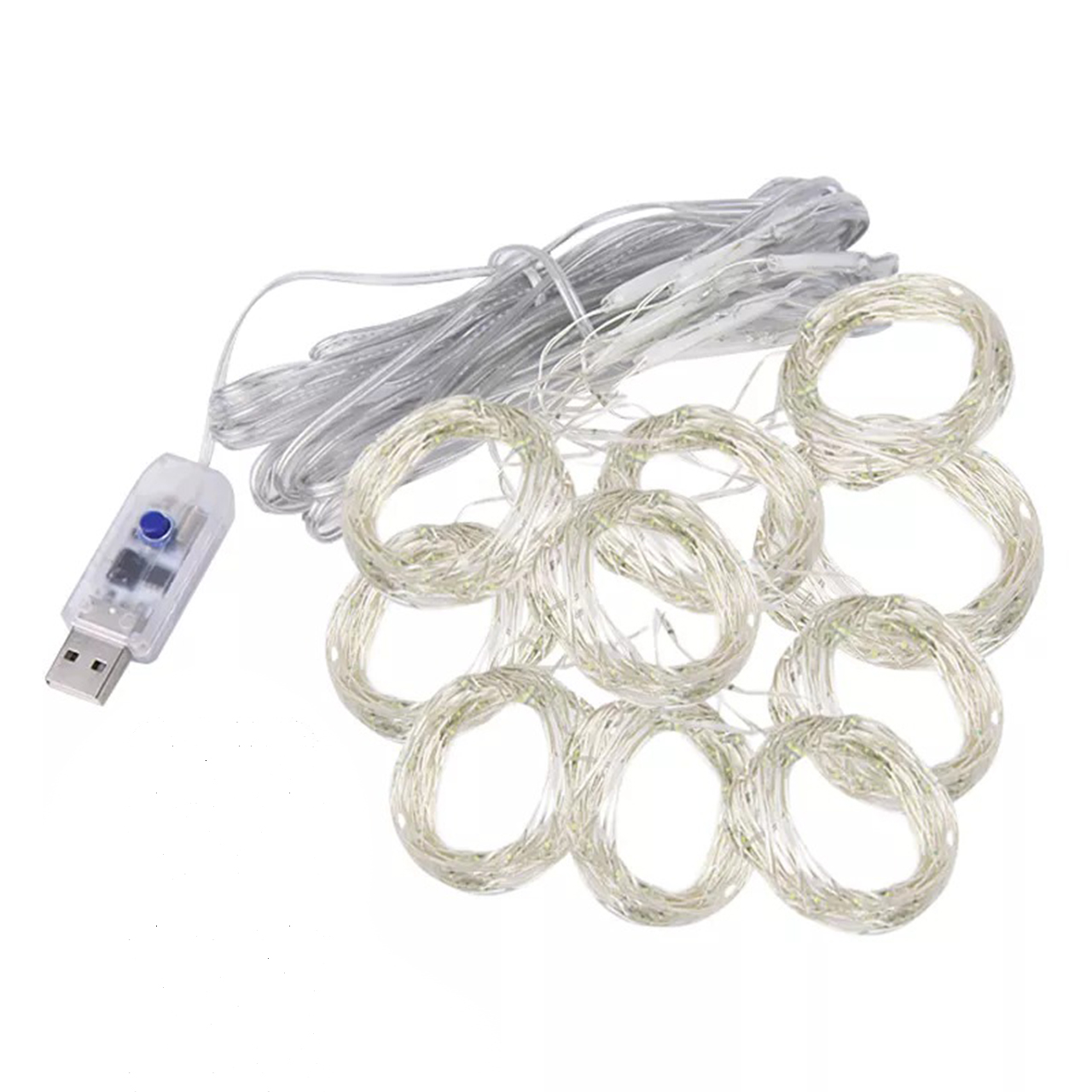 ریسه ال ای دی پرده ای طرح مفتولی 16 آویز طول 3 متر